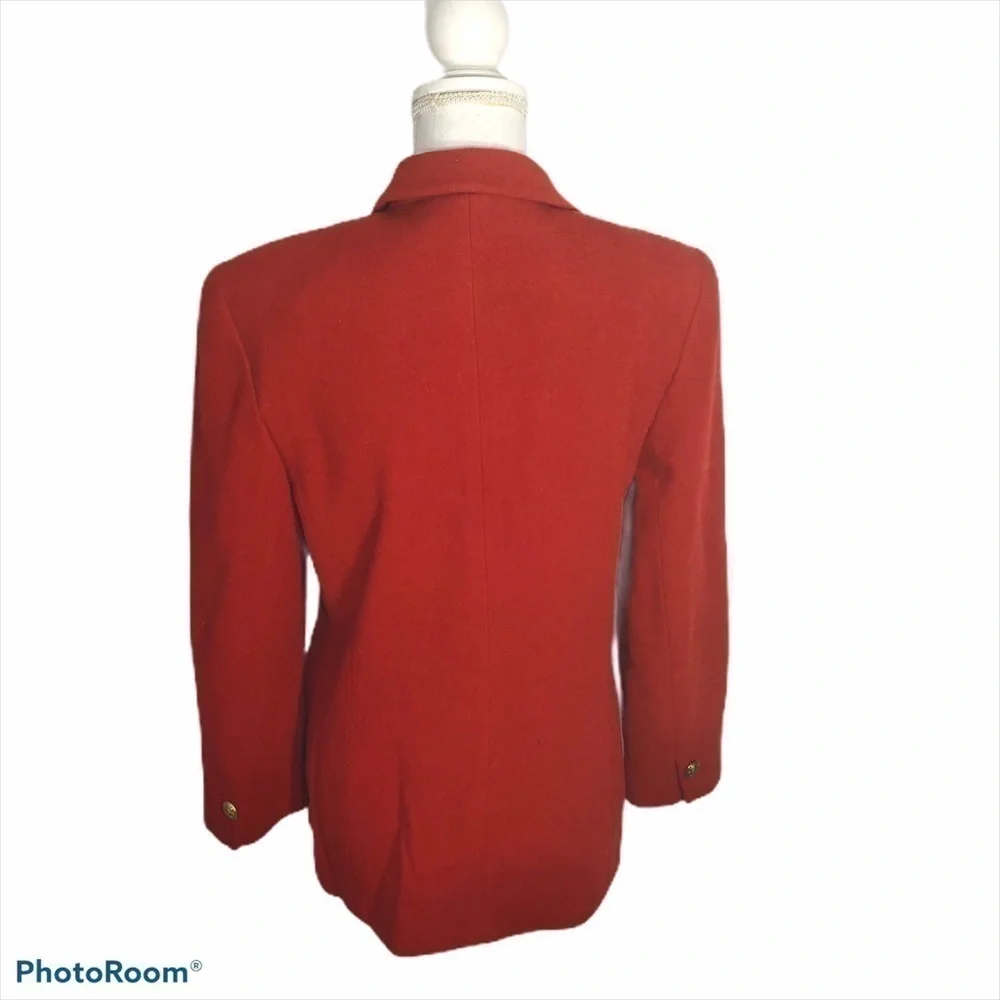 Saks Fifth Ave Wool Cashmere Pea Coat Red 10P Petite Women’s Jacket